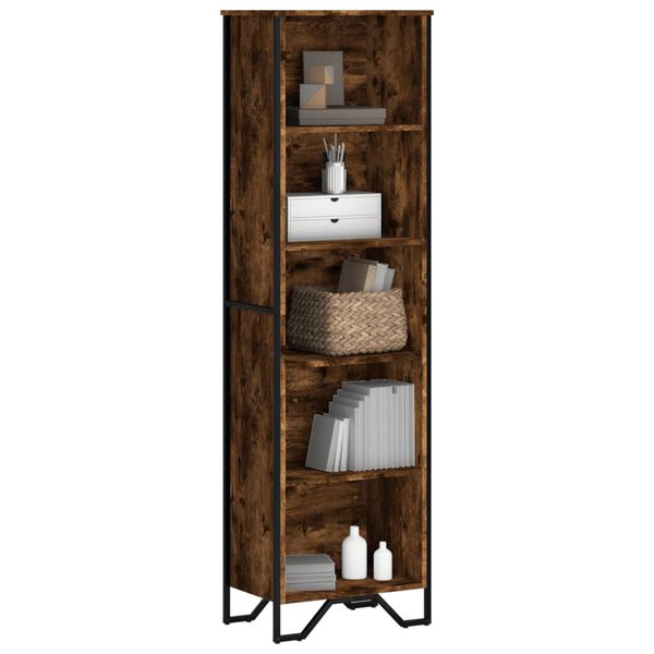 vidaXL Βιβλιοθήκη Καπνιστή Δρυς 50x31x169 εκ. από Επεξεργασμένο Ξύλο