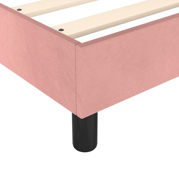 vidaXL Κρεβάτι Boxspring με Στρώμα Ροζ 200x200 εκ. Βελούδινο