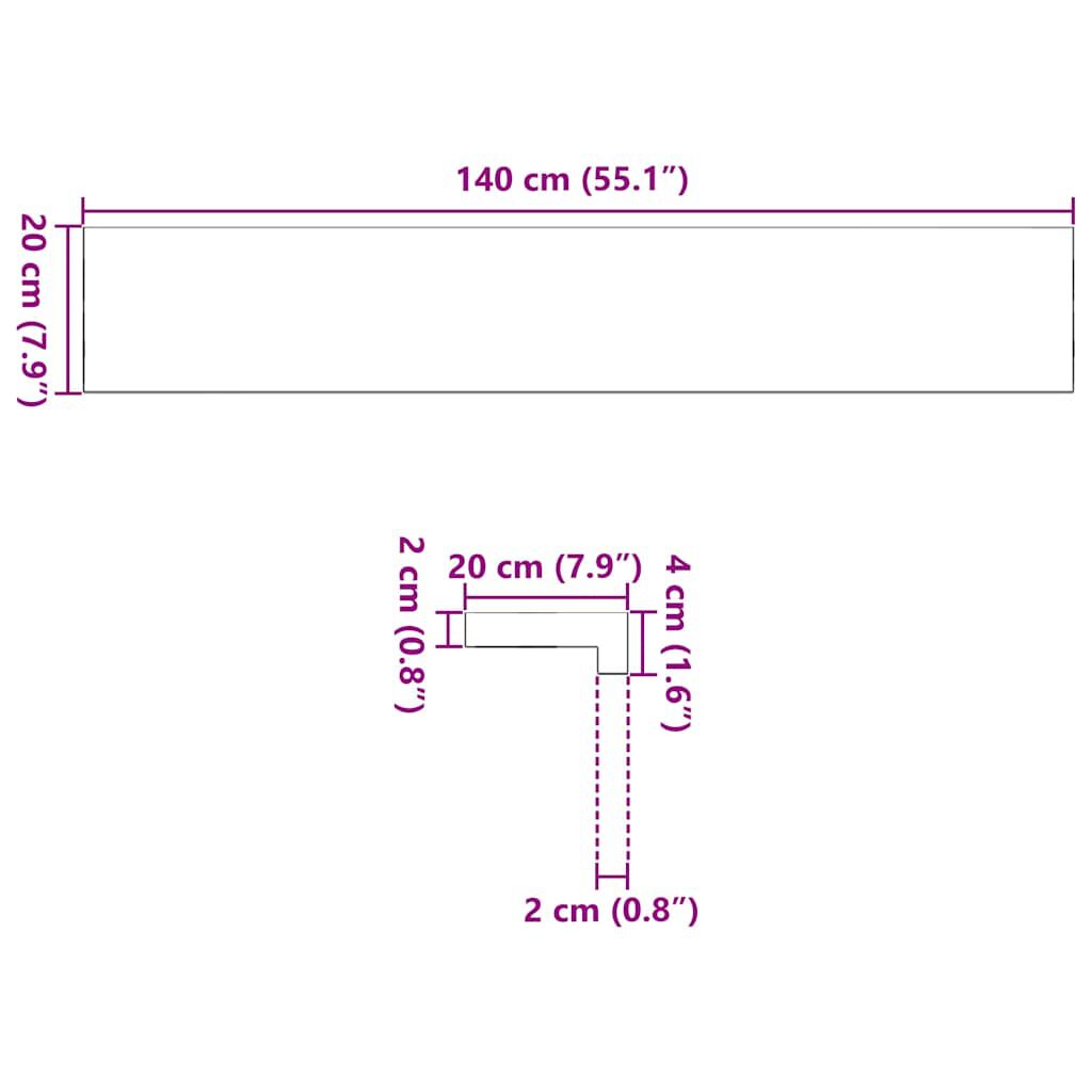 vidaXL Περβάζια παραθύρων 2 τεμ. Σκ. Καφέ 140x20x2εκ. Μασίφ Ξύλο Δρυός