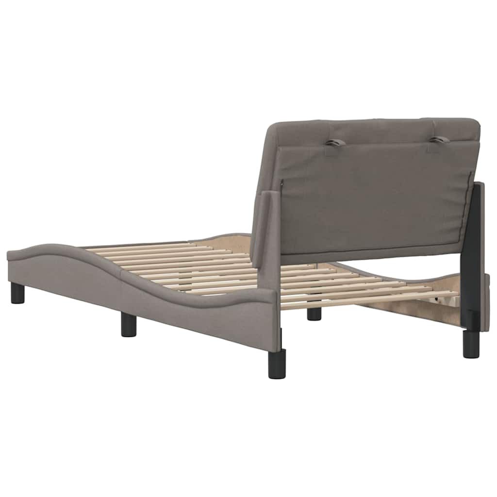 vidaXL Σκελετός Κρεβατιού Χωρίς Στρώμα Taupe 90x190 εκ. Υφασμάτινο