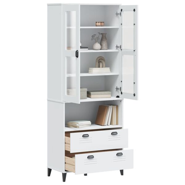vidaXL Ντουλάπι Ψηλό VIKEN Λευκός 80x40x80 εκ. από Μασίφ Ξύλο Πεύκου