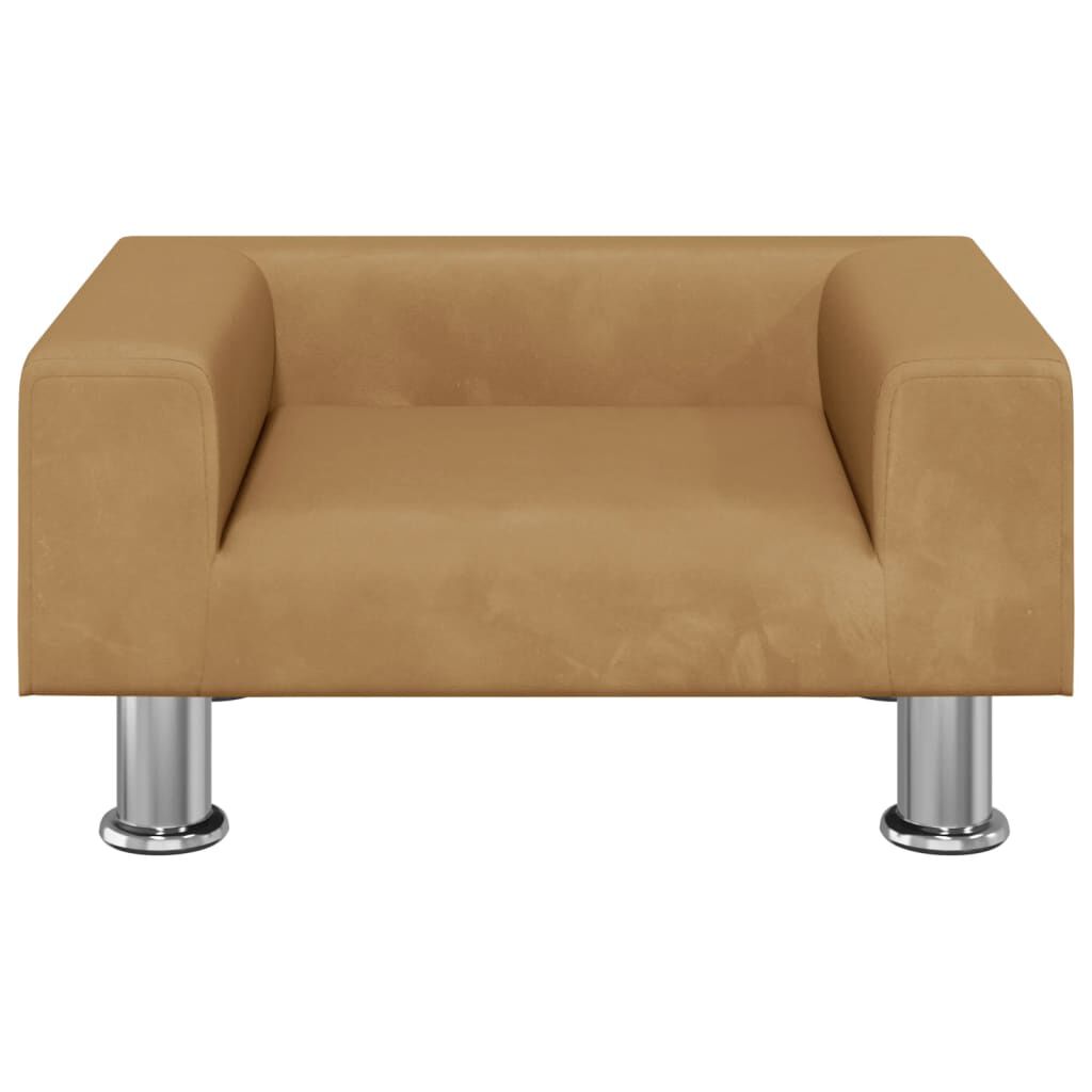 vidaXL Καναπές Παιδικός Καφέ 50 x 40 x 26,5 εκ. από Βελούδο