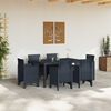 vidaXL Σέτ φαγητού για κήπο 7 pcs Ανθρακί Rattan Polt