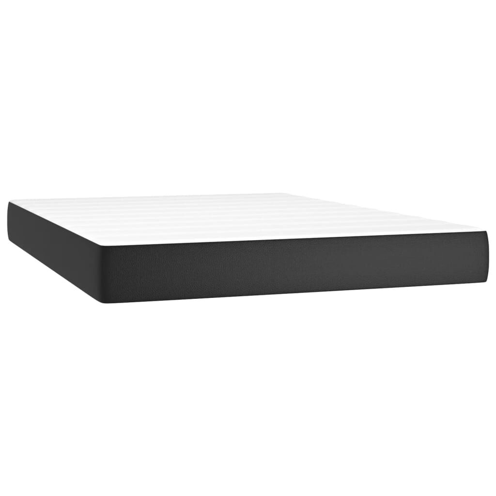 vidaXL Στρώμα με Pocket Springs Μαύρο 140x190x20 εκ. Συνθετικό Δέρμα