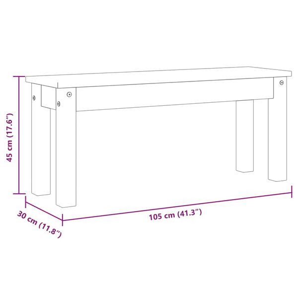 vidaXL Πάγκος Τραπεζαρίας Panama 105x30x45 εκ. από Μασίφ Ξύλο Πεύκου