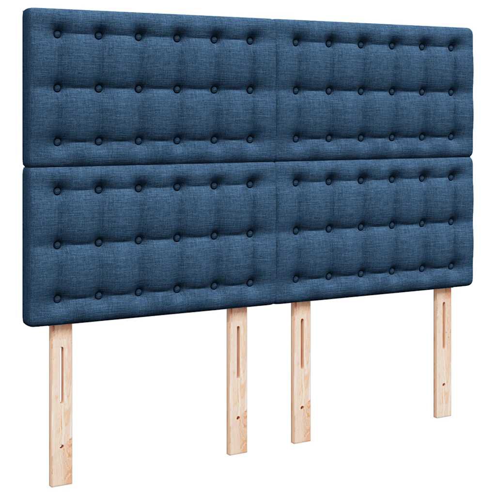 vidaXL Οθωμανικό κρεβάτι με στρώμα μπλε 140x200cm ύφασμα