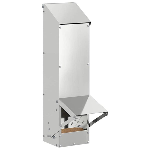 vidaXL Ταΐστρα κοτόπουλων Ασημί 13 x 12 x 51 εκ. Επικαλυμμένος Χάλυβας