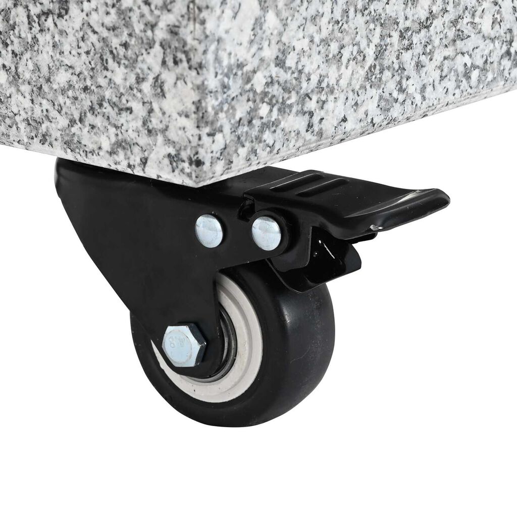 vidaXL Βάση ομπρέλας με ρόδες για καμπύλες Ø38/48mm γκρι γρανίτη 30 kg τετράγωνη