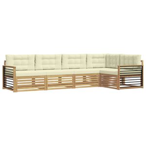 vidaXL &Sigma;&epsilon;&iota;&rho;ά &Kappa;&alpha;&nu;&alpha;&pi;έ &Epsilon;&xi;&omega;&tau;&epsilon;&rho;&iota;&kappa;&omicron;ύ 6 pcs &Lambda;&epsilon;&upsilon;&kappa;ό &kappa;&alpha;&iota; &Kappa;&rho;&epsilon;&mu; &Pi;&omicron;&lambda;&upsilon;&epsilon;&sigma;&tau;έ&rho;&alpha;&sigmaf;