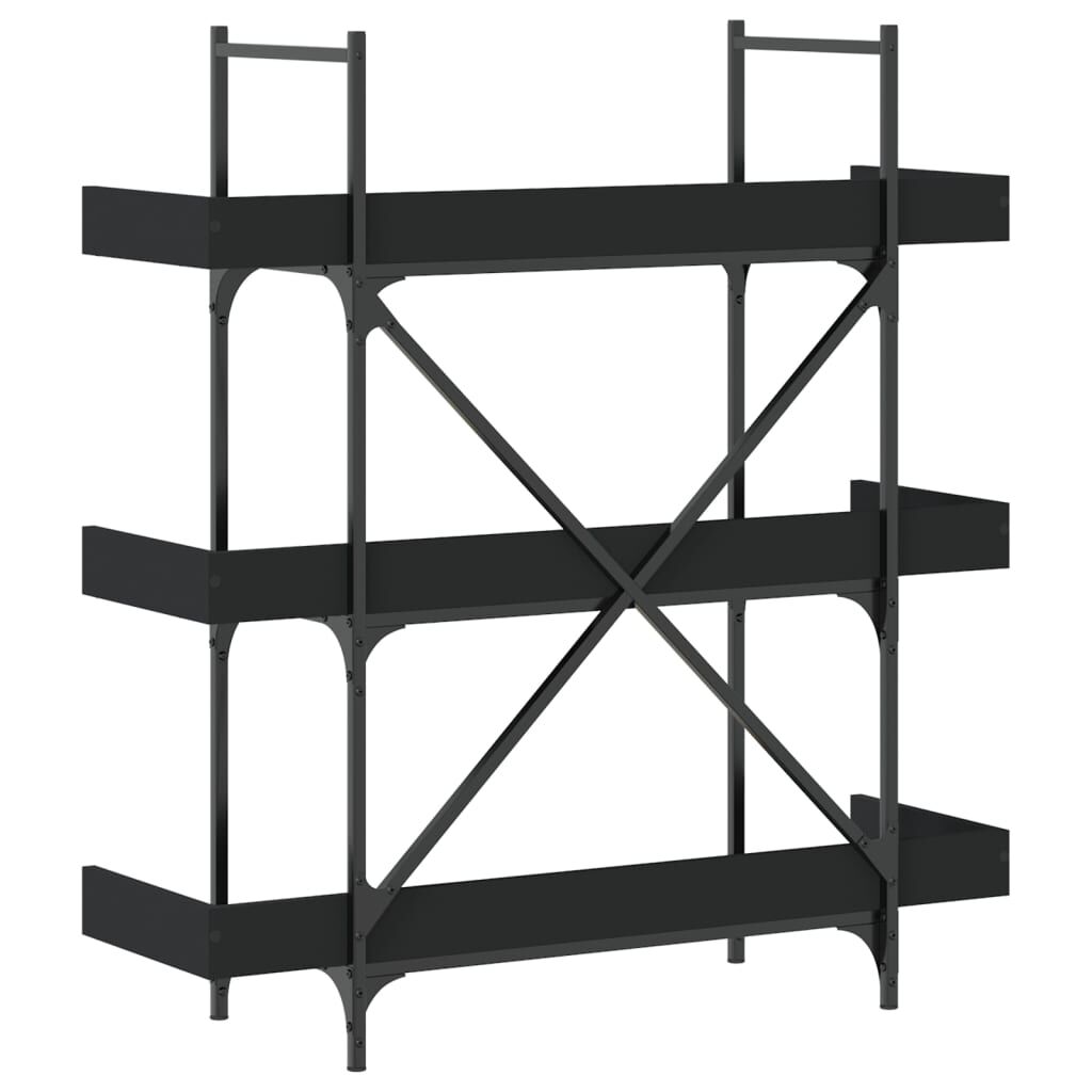 vidaXL Βιβλιοθήκη 3 Επιπέδων Μαύρη 100x33x108,5 εκ. Επεξεργ. Ξύλο