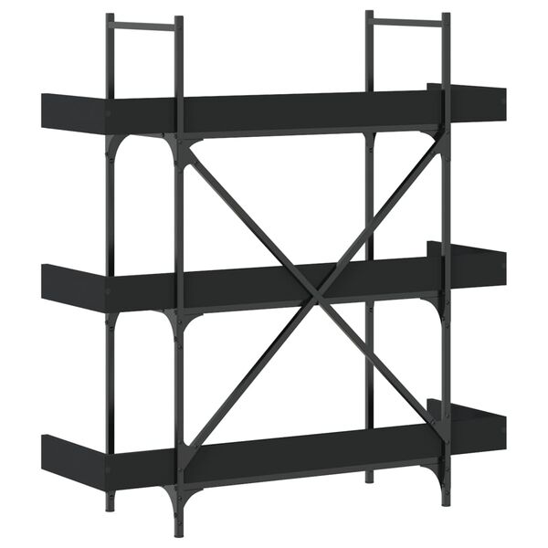 vidaXL Βιβλιοθήκη 3 Επιπέδων Μαύρη 100x33x108,5 εκ. Επεξεργ. Ξύλο