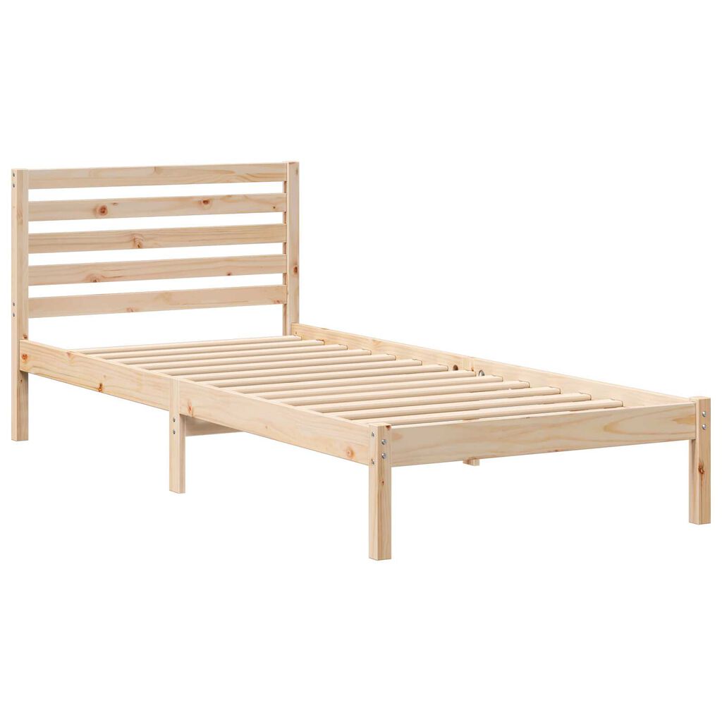 vidaXL Σκελετός Κρεβατιού Καφέ 100 x 210 cm Συμπαγές ξύλο πεύκου