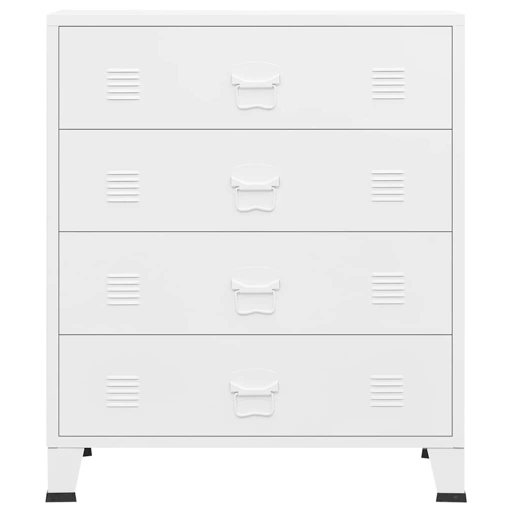 vidaXL Συρταριέρα Βιομηχανική Λευκή 78 x 40 x 93 εκ. Μεταλλική