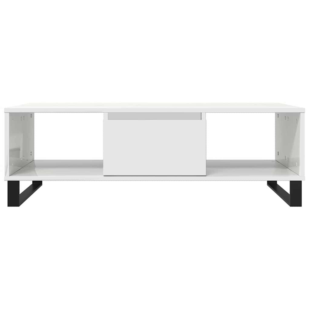 vidaXL Τραπεζάκι Σαλονιού Γυαλ. Λευκό 104x60x35 εκ. από Επεξεργ. Ξύλο