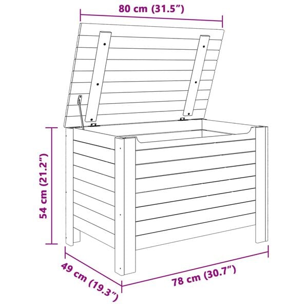 vidaXL Κουτί Αποθήκευσης με Καπάκι RANA 80x49x54εκ. Μασίφ Ξύλο Πεύκου