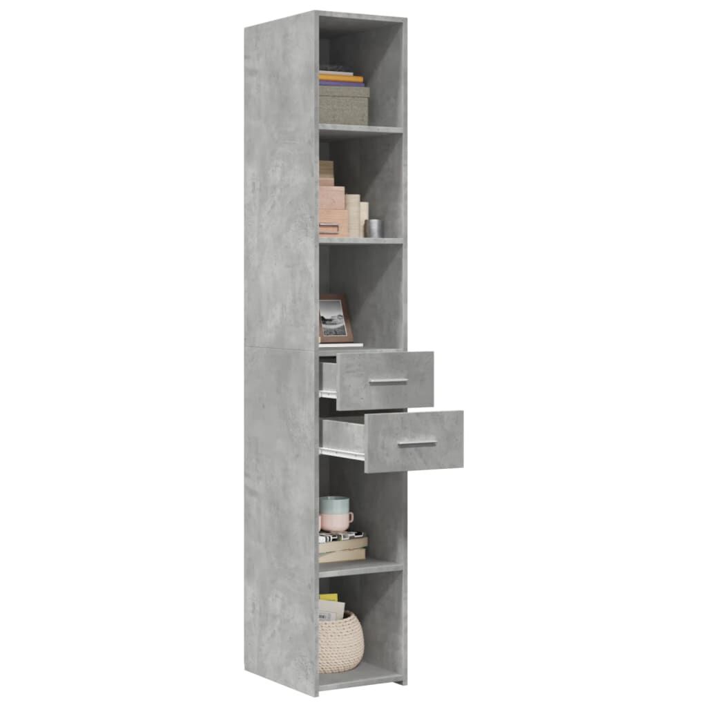 vidaXL Ντουλάπι Γκρι Σκυροδέματος 30x42,5x185 εκ. Επεξεργασμένο Ξύλο