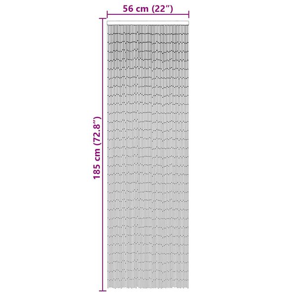 vidaXL Έντομο κουρτίνα πόρτας Σκούρο γκρι 56x185 cm Μπαμπού