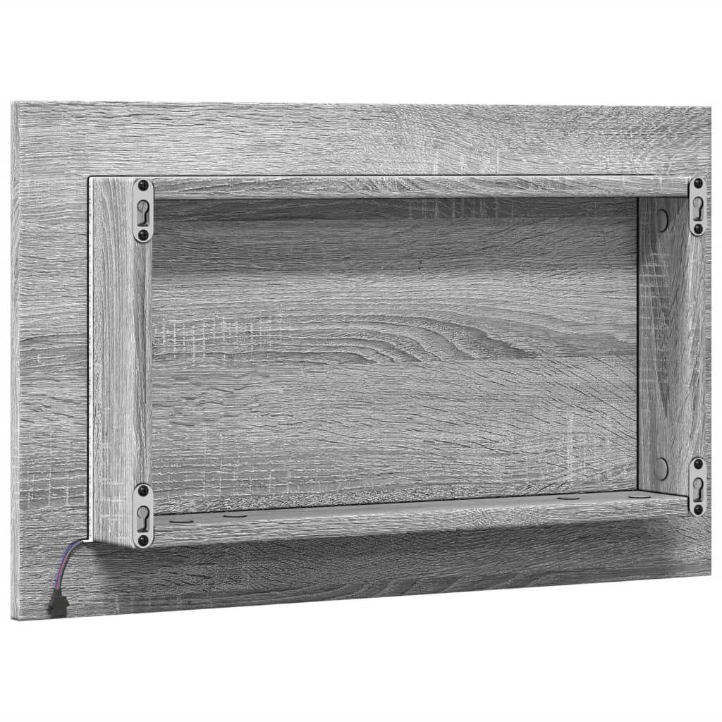 vidaXL Καθρέφτης Μπάνιου Γκρι Sonoma 60x8,5x38 εκ. Επεξεργασμένο Ξύλο