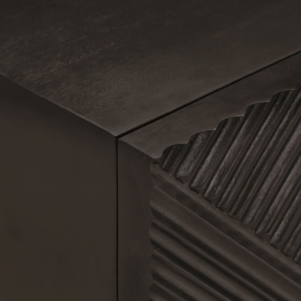 vidaXL Κομοδίνο Μαύρο 40x30x50 εκ. από Μασίφ Ξύλο Μάνγκο και Σίδερο