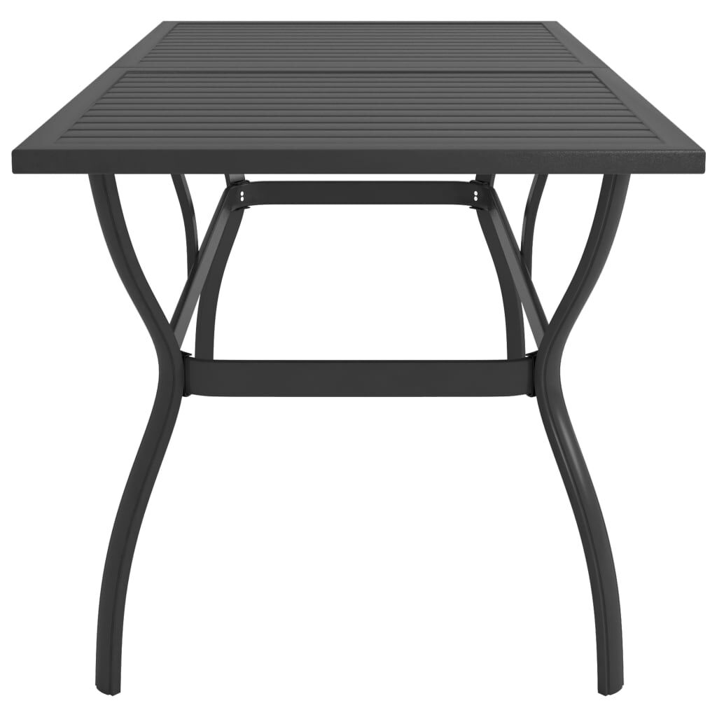 vidaXL Τραπέζι Κήπου Ανθρακί 140 x 80 x 72 εκ. Ατσάλινο