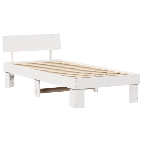 vidaXL Σκελετός Κρεβατιού Λευκό 80 x 200 cm Μασίφ ξύλο πεύκου