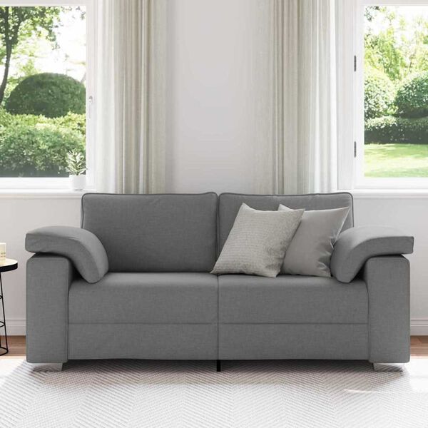 vidaXL Καναπές με μαξιλάρι Σκούρο γκρι 180 x 77 x 82 εκ ύφασμα