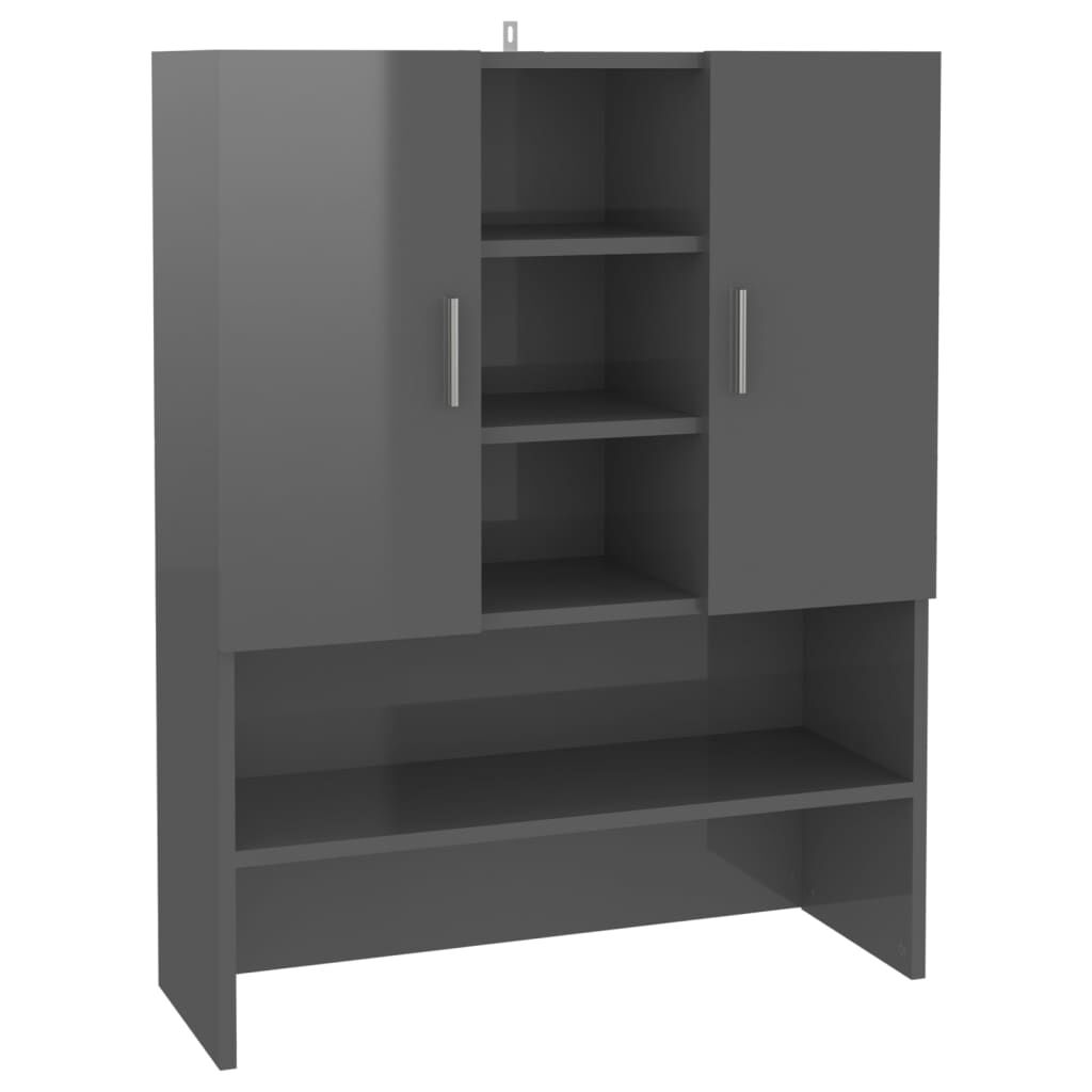 vidaXL Ντουλάπι Πλυντηρίου Γυαλιστερό Γκρι 70,5 x 25,5 x 90 εκ.