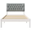 vidaXL Σκελετός Κρεβατιού με Επενδεδυμένο Κεφαλάρι Λευκό 100 x 200 cm