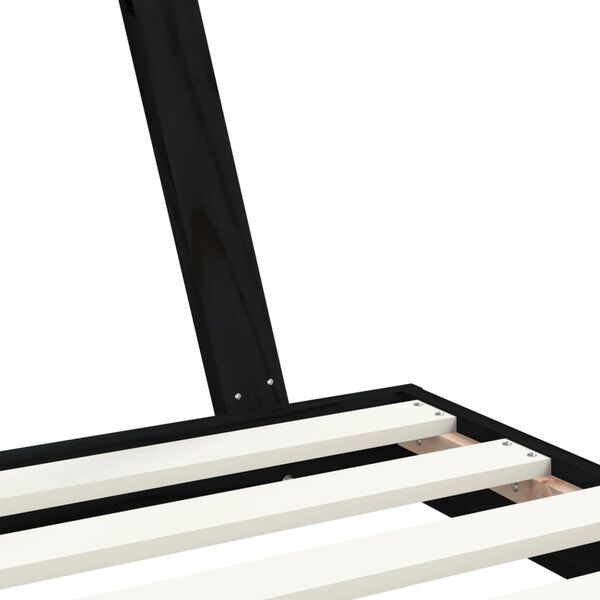 vidaXL Πλαίσιο Παιδικού Κρεβατιού Μαύρο 90 x 190 εκ. Μασίφ Ξύλο Πεύκου