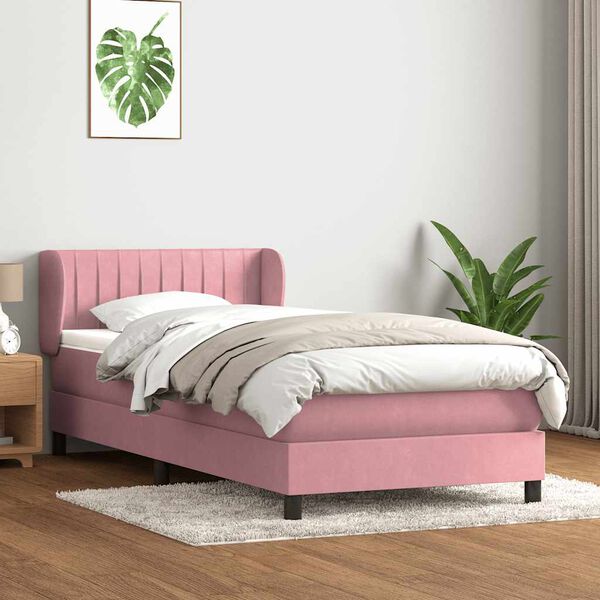 vidaXL &Kappa;&rho;&epsilon;&beta;ά&tau;&iota; Boxspring &mu;&epsilon; &Sigma;&tau;&rho;ώ&mu;&alpha; &Rho;&omicron;&zeta; 80x220 &epsilon;&kappa;. &Beta;&epsilon;&lambda;&omicron;ύ&delta;&iota;&nu;&omicron;