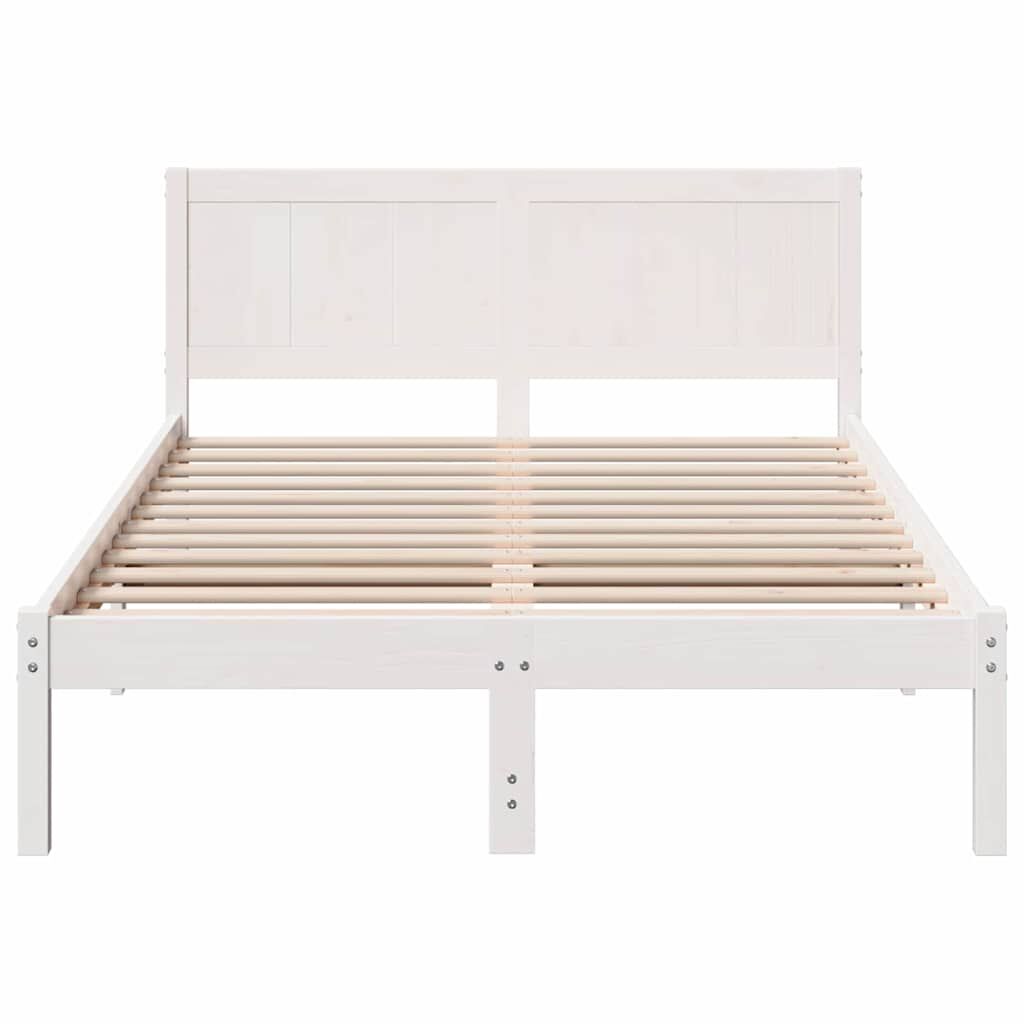 vidaXL Σκελετός Κρεβατιού Λευκό 120 x 200 cm Μασίφ ξύλο πεύκου