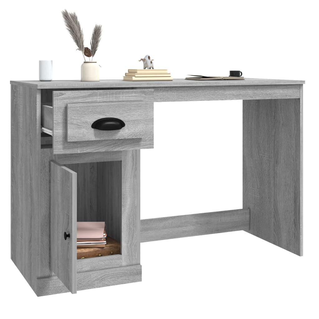vidaXL Γραφείο με Συρτάρι Γκρι Sonoma 115x50x75 εκ. Επεξεργασμένο Ξύλο