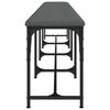 vidaXL Πάγκος Τραπεζαρίας Σκούρο Γκρι 248x32x45 εκ. Ατσάλι / Ύφασμα