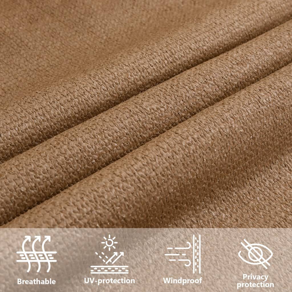 vidaXL Πανί Σκίασης Taupe 4 x 4 x 4 μ. από HDPE 160 γρ./μ²