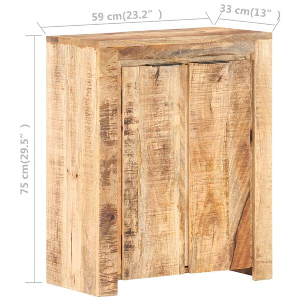 vidaXL Ντουλάπι 59 x 33 x 75 εκ. από Ακατέργαστο Ξύλο Μάνγκο