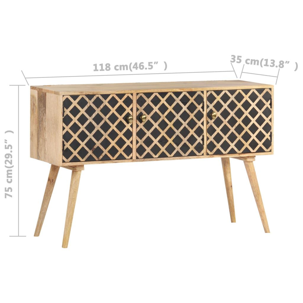 vidaXL Μπουφές 118 x 35 x 75 εκ. από Μασίφ Ξύλο Μάνγκο