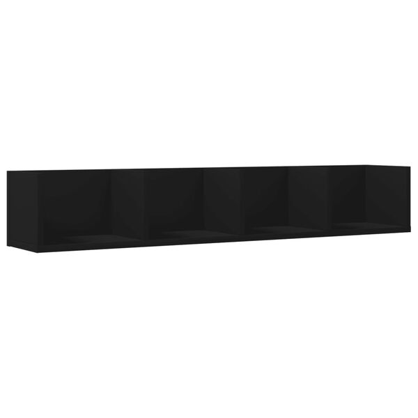 vidaXL Ντουλάπια Τοίχου 2 τεμ. Μαύρα 99x18x16,5 εκ. Επεξεργασμένο Ξύλο
