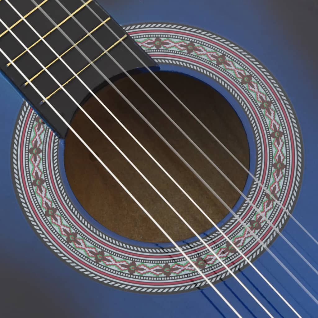 vidaXL Κιθάρα Western Classical Cutaway Σετ 12 Τεμ. 6 Χορδές Μπλε 38"