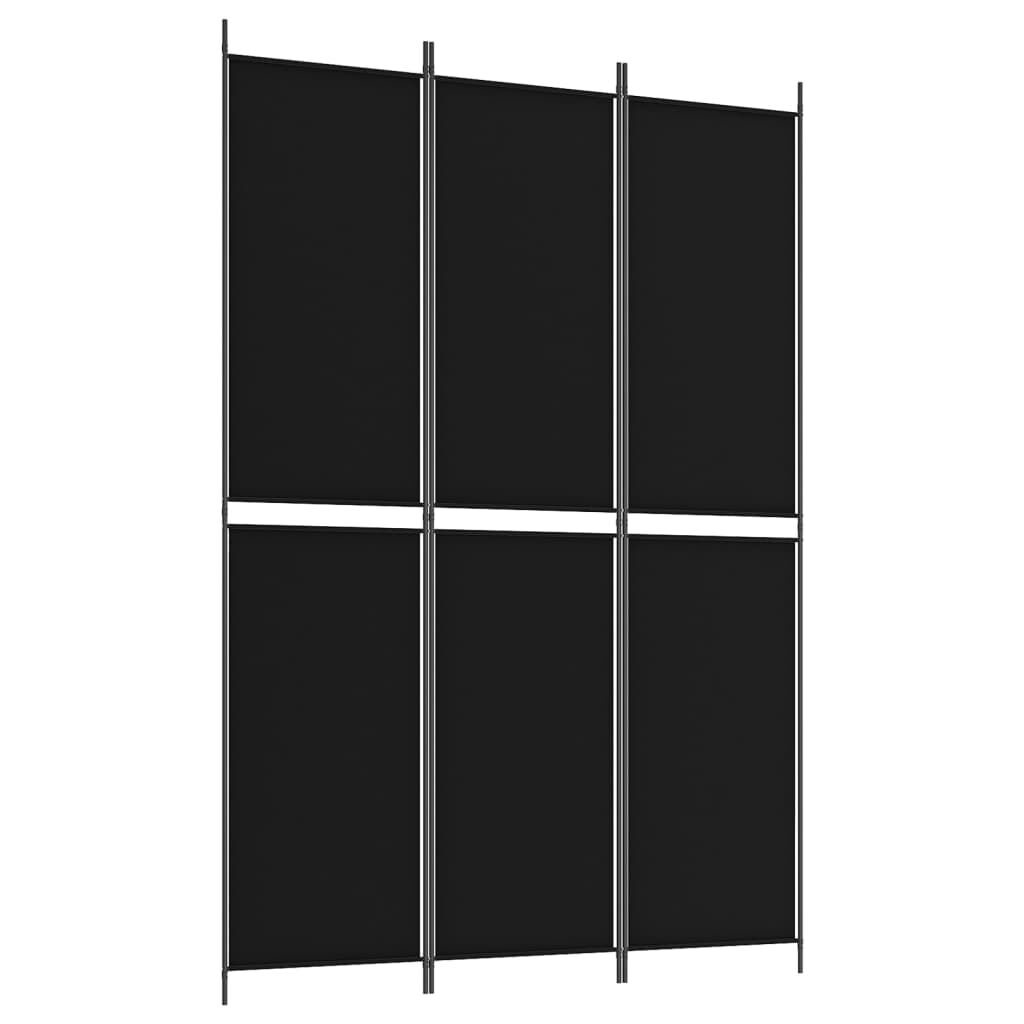 vidaXL Διαχωριστικό Δωματίου με 3 Πάνελ Μαύρο 150x220 εκ. από Ύφασμα