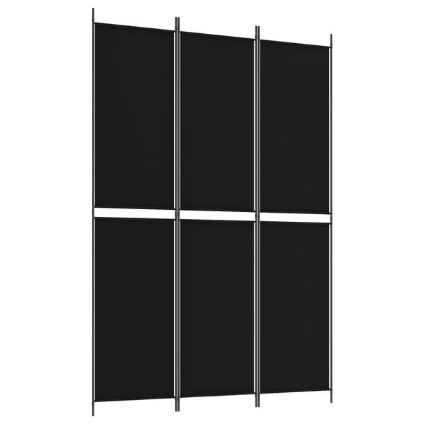 vidaXL Διαχωριστικό Δωματίου με 3 Πάνελ Μαύρο 150x220 εκ. από Ύφασμα