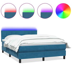 vidaXL &Kappa;&rho;&epsilon;&beta;ά&tau;&iota; Boxspring &mu;&epsilon; &Sigma;&tau;&rho;ώ&mu;&alpha; & LED &Sigma;&kappa;&omicron;ύ&rho;&omicron; &Mu;&pi;&lambda;&epsilon; 140x210 &epsilon;&kappa;. &Beta;&epsilon;&lambda;&omicron;ύ&delta;&iota;&nu;&omicron;