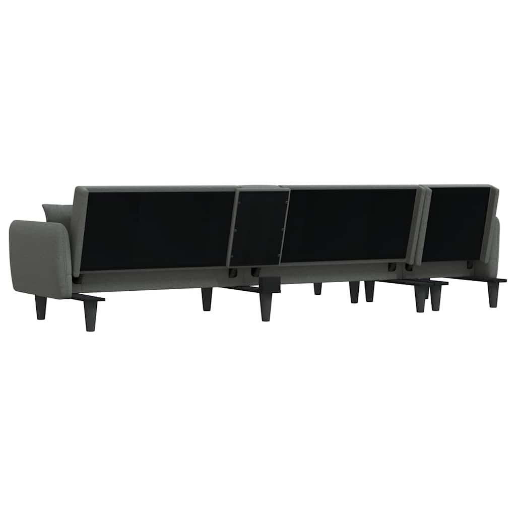 vidaXL Καναπές Κρεβάτι Γωνιακός Σκ. Γκρι 275x140x70 εκ. Υφασμάτινος