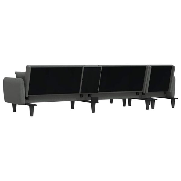vidaXL Καναπές Κρεβάτι Γωνιακός Σκ. Γκρι 275x140x70 εκ. Υφασμάτινος