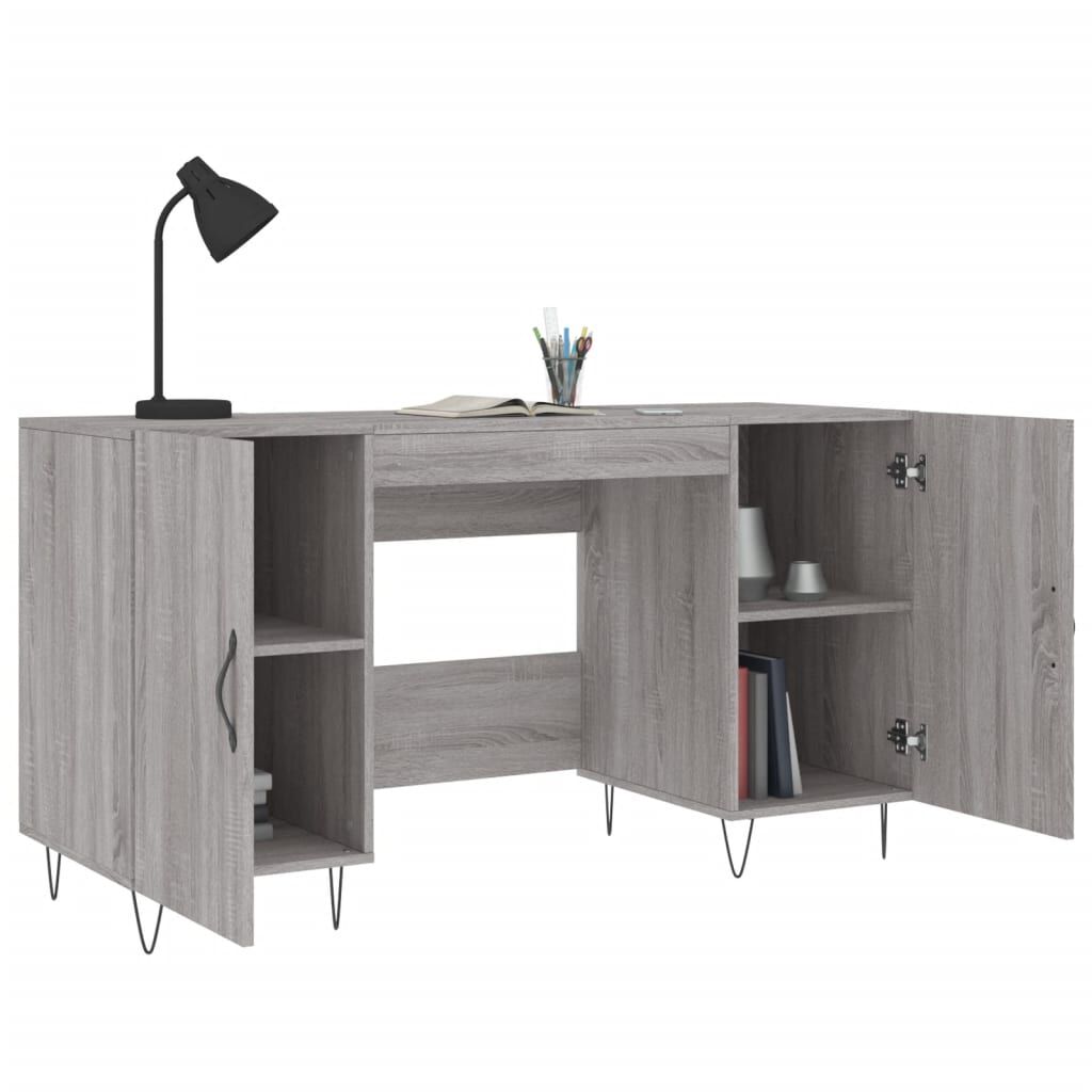 vidaXL Γραφείο Γκρι Sonoma 140 x 50 x 75 εκ. από Επεξεργασμένο Ξύλο