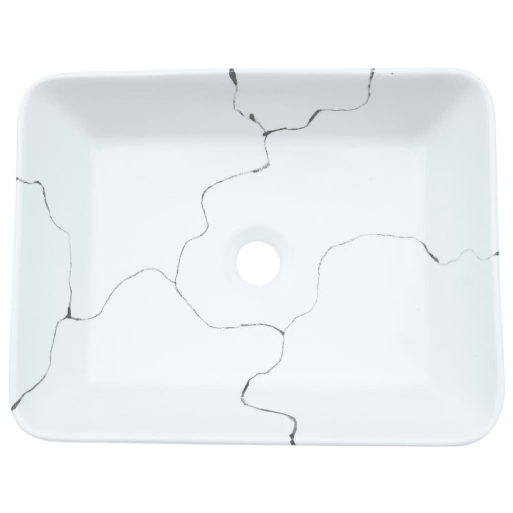 vidaXL Νιπτήρας Ορθογώνιος Λευκό 46x35,5x13 εκ. Κεραμικός