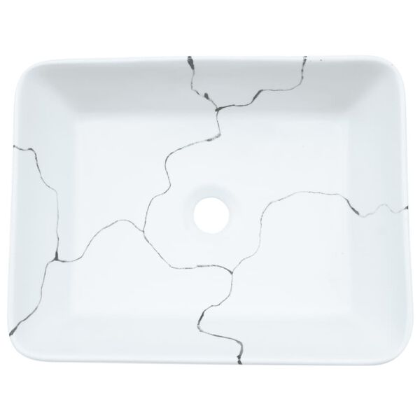 vidaXL Νιπτήρας Ορθογώνιος Λευκό 46x35,5x13 εκ. Κεραμικός