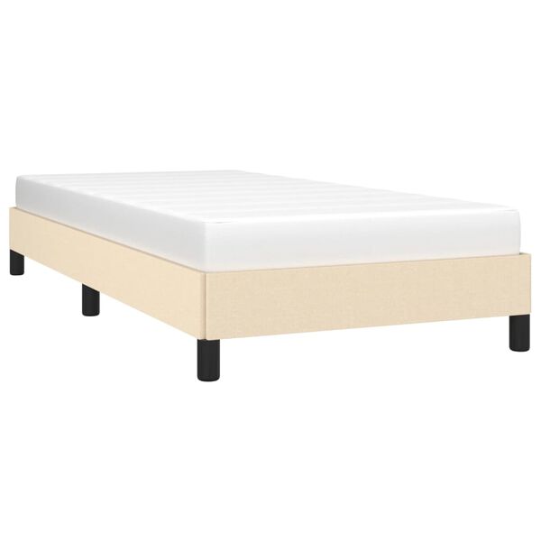 vidaXL Πλαίσιο κρεβατιού χωρίς στρώμα Κρέμα 80x200 cm Ύφασμα