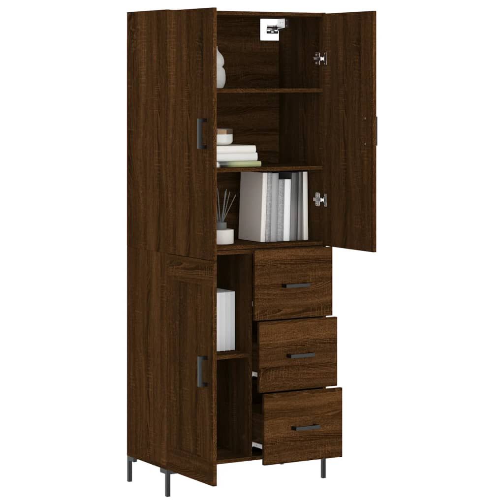 vidaXL Ντουλάπι Καφέ Δρυς 69,5 x 34 x 180 εκ. από Επεξεργασμένο Ξύλο