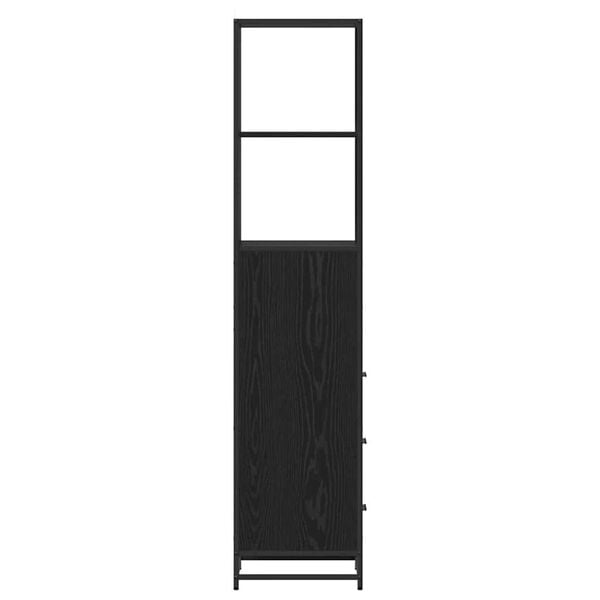 vidaXL Ντουλάπι Μπάνιου με συρτάρι Μαύρη δρυς 35 x 37.5 x 166 εκ.