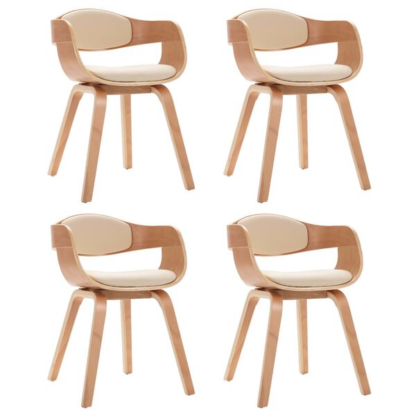 vidaXL Καρέκλες Τραπεζαρίας 4 τεμ. Λυγισμένο Ξύλο/Συνθετικό Δέρμα